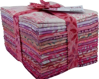 Java Batiks Pink Fabric Fat Quarter Bundle - 20 Pre-Cut Fat Quarters - 18” x 22” - Cotton Fabric by Maywood Studio