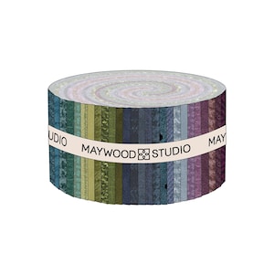Woolies Flannel Gemstones Fabric Jelly Roll - 2.5 Inch Strips 40 Pieces Pre-Cut Cotton Fabric by Maywood Studio