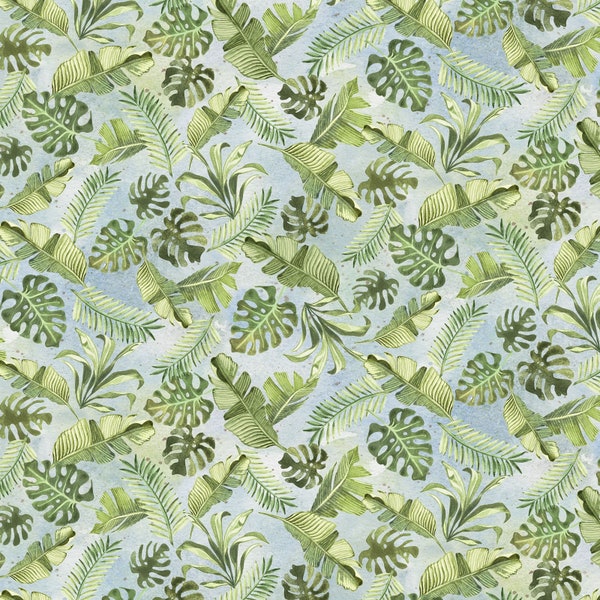 Baby Safari Tropical Leaves 100% Cotton Fabric by P&B Textiles