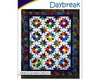 Daybreak Quilt Pattern - Designer: Georgette Dell'Orco - A Strip Club Pattern for 2-1/2" Strips - Cozy Quilt Designs