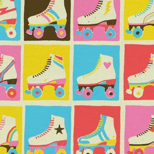 CLEARANCE! Roller Skate Fabric 100% Cotton Let the Good Times Roll by Paintbrush Studio Fabrics