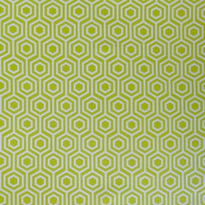 May include: A seamless pattern of white hexagons on a bright yellow background.