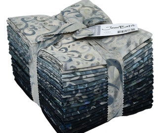 Java Batiks Black and Grey Fabric Fat Quarter Bundle - 20 Pre-Cut Fat Quarters - 18” x 22” - Cotton Fabric by Maywood Studio