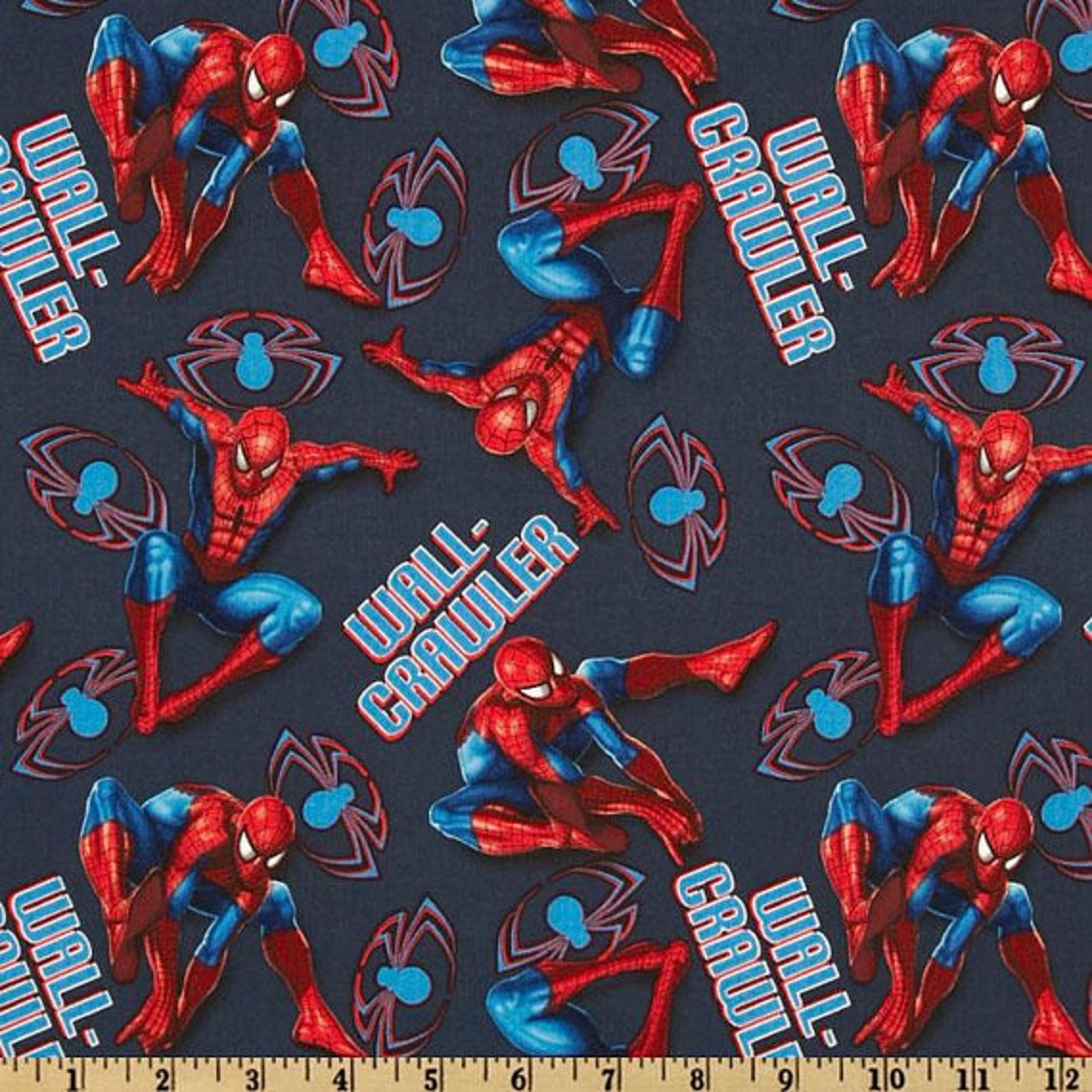 Spiderman Fabric 100 Cotton By the Yard Two Designs to Etsy