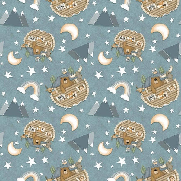 Dream Big Little One Noah’s Ark Cotton Fabric by Henry Glass - HEG906-11