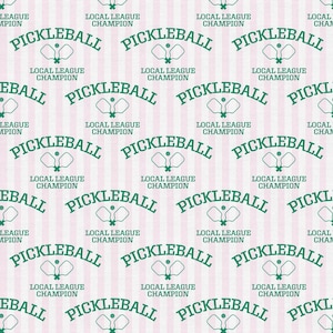 Pickleball Playtime - League Champion - Cotton Fabric - Pink Stripe by Paintbrush Studio Fabrics PSF120-25081