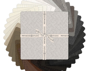 Woolies FLANNEL Neutrals Vol. 2 Fabric Layer Cake - 10&quot; x 10&quot; Pre-Cut Quilt Squares 42 Pieces Cotton Fabric by Maywood Studio