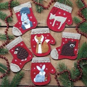 Weihnachtsverzierung Weihnachtsverzierungs-Geschenk-Kartenhalter-Craft Kit DIY von Rachel von Greenfield Rachel Pellman Wolle Applikations-Kit