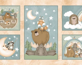 Dream Big Little One  Noah’s Ark Quilt Panel - 24" Cotton Fabric Panel by Henry Glass Fabrics - HEG914P-11