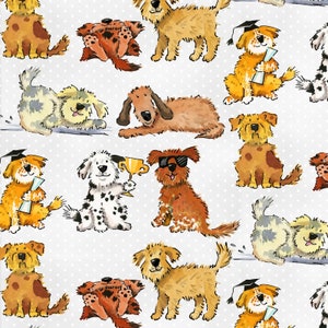VERKAUF! Hund FLanell Stoff - gemütlicher Flanell bedruckter Baumwollstoff von A.E. Nathan Company