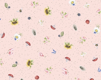 Bramble Patch Nursery Baby Fabric Mini in Pink by Maywood Studio - Designer Hannah Dale