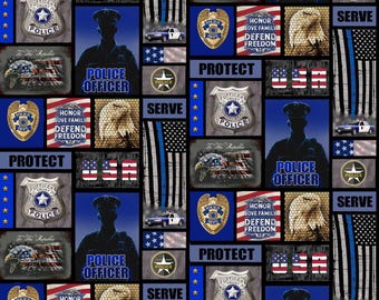 Police Fabric Cotton - Hometown Heroes by Sykel Enterprises