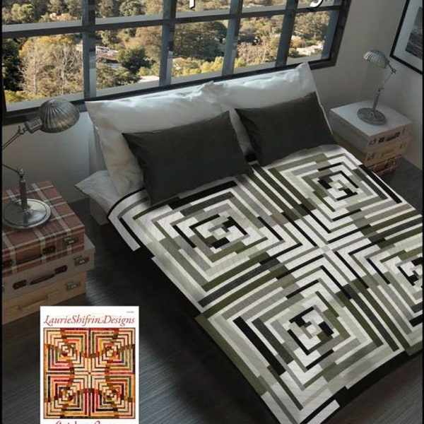 Antelope Canyon Quilt Pattern - Laurie Shifrin Designs Precut Friendly Easy Quilt Pattern Finished Size 74 1/2" x 74 1/2" Garden Delights II