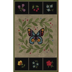 Bonnie’s Butterflies FLANNEL Quilt Panel by Maywood Studio - Bonnie Sullivan - Folk Art Fabric
