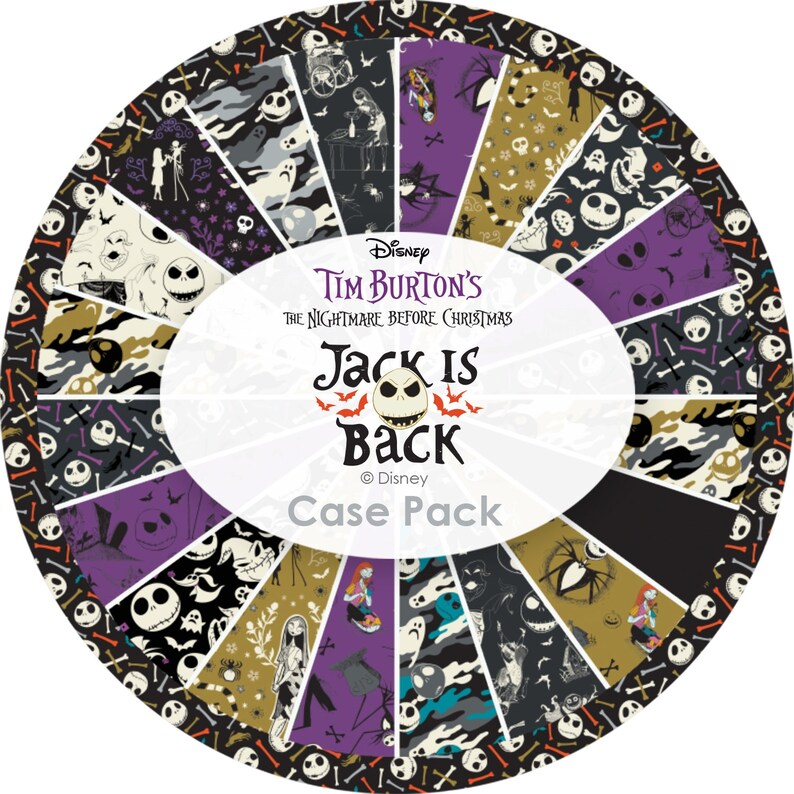 14 prints Jack is Back Camelot Fabric SALE RARE Nightmare Before Christmas Disney Fabric Layer Cake 10 Squares 42 Pieces