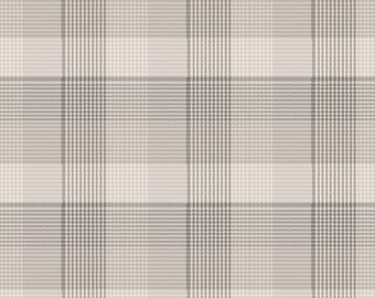 The Mountains Are Calling FLANNEL Fabric Window Pane Plaid in Cream by Henry Glass Designer: Janet Rae Nesbitt - HEG3137F-44