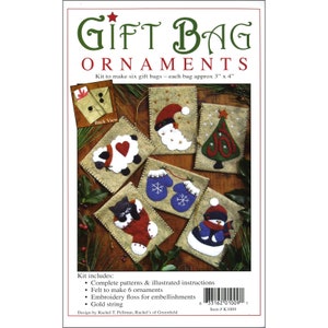 Gift Bag Ornament Craft Kit DIY (Materialien, um 6 Ornamente zu machen) von Rachel's of Greenfield Rachel Pellman Wolle Applikation Kit