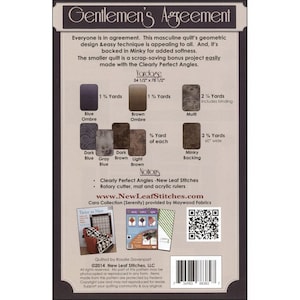 Gentlemen's Agreement Geometric Masculine Quilt Pattern by New Leaf ...