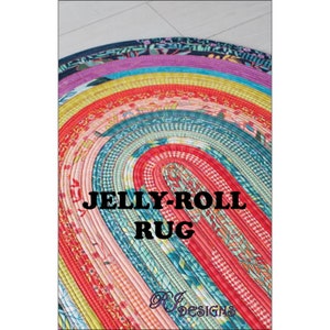 Jelly Roll Rug Oval Quilt Pattern by RJ Designs/Roma Lambson Fabric Strips Rug Pattern 30&quot; x 44&quot; Area Rug Pattern