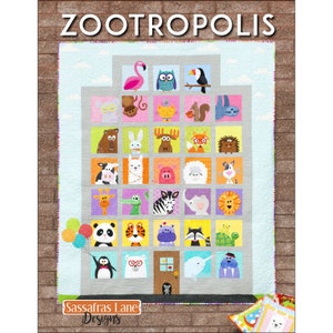 Zootropolis Tier Applikation Quilt Musterbuch - Quilt und Kissen Muster - Sassafras Lane Designs - Shayla Wolf Designer