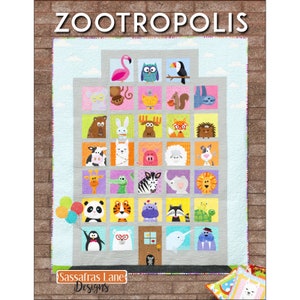 Zootropolis Animal Applique Quilt Pattern Book - Quilt and Pillow Patterns - Sassafras Lane Designs - Shayla Wolf Designer