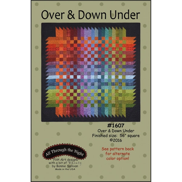 Over & Down Under Quilt Pattern - Featuring Maywood Studios Woolies Flannel, Designer: Bonnie Sullivan, Finished Size 56” x 56”