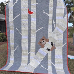 Timber! Nursery Baby Quilt Pattern by Rebecca Linstrom Rachel Rossi Designs - Baby Forest Animal, Woodland, Bear, Animal Nursery