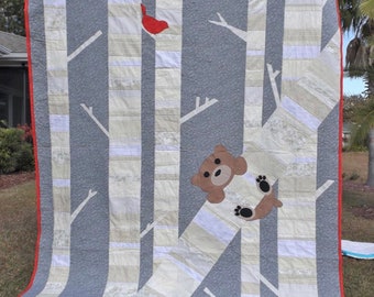 Timber! Nursery Baby Quilt Pattern by Rebecca Linstrom Rachel Rossi Designs - Baby Forest Animal, Woodland, Bear, Animal Nursery