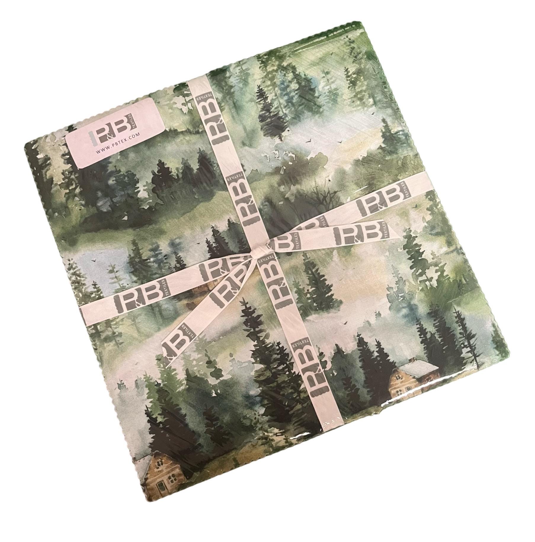 Misty Vistas Fabric Layer Cake - 10” x 10” Pre-Cut Quilt Squares Cotton Fabric by P&B Textiles Designer Katrina Pete