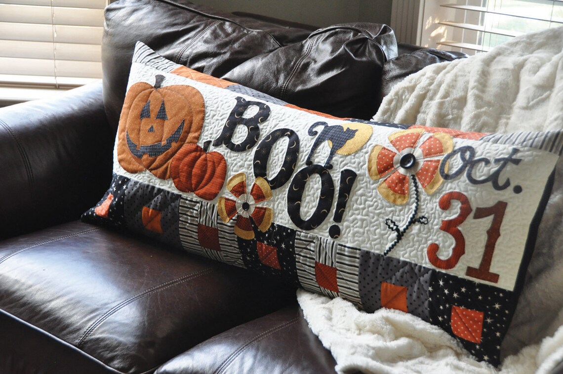 Kimberbell Halloween Boo Bench Pillow Embroidery Version CD Etsy
