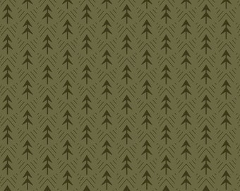 The Mountains Are Calling FLANNEL Fabric Tree Texture in Green by Henry Glass Designer: Janet Rae Nesbitt - HEG3134F-66