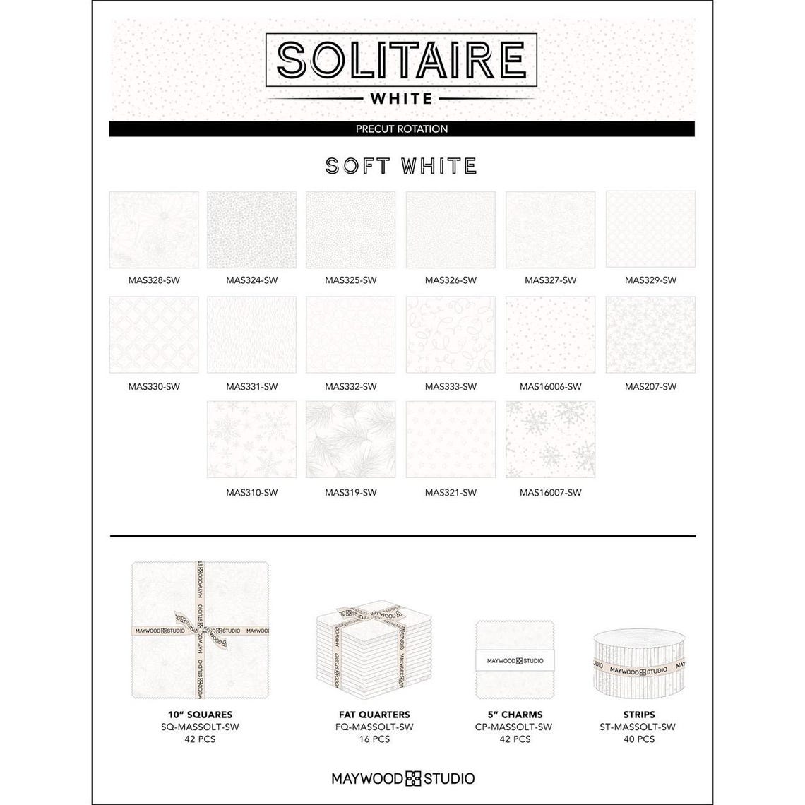 Solitaire Cloth Solitaire Soft White Fabric Jelly Roll by Maywood Studio - 40 Precut ...