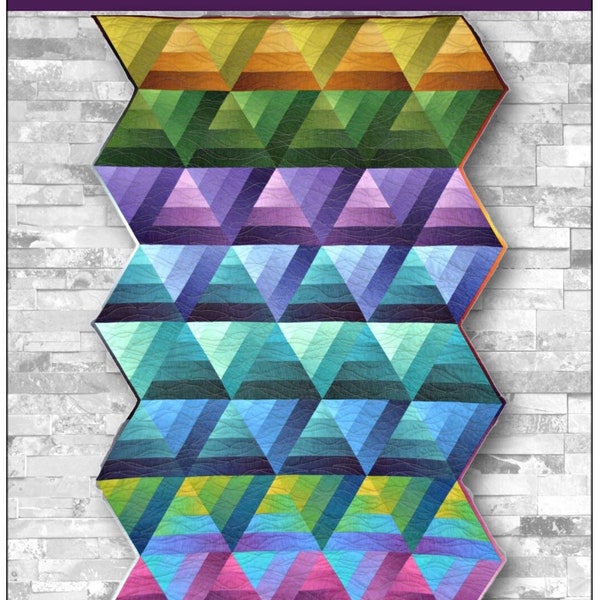 Delta Quilt Pattern by Tiffany Hayes Needle in a Hayes Stack Contemporary Geometric Quilt - Featuring Gelato Ombre Maywood Studio Fabric