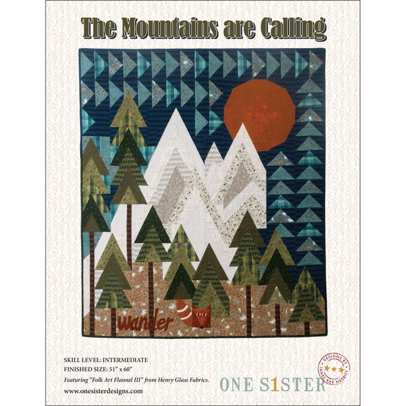 SALE The Mountains are Calling Quilt Pattern One Sister Designs Janet Nesbitt image 1