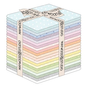 Woolies FLANNEL Little Lambies Fabric Fat Quarter Bundle - 22 Pieces - 18” x 22” - Cotton by Maywood Quilt Fabric - Pastel Blenders