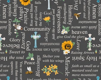 Love Never Fails Christian Cotton Fabric by Blank Quilt Corporation - Designer Luca Sheppard - BQI3915-95