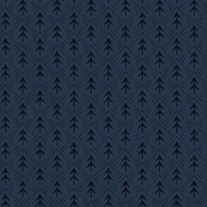 The Mountains Are Calling FLANNEL Fabric Tree Texture in Navy by Henry Glass Designer: Janet Rae Nesbitt - HEG3134F-77