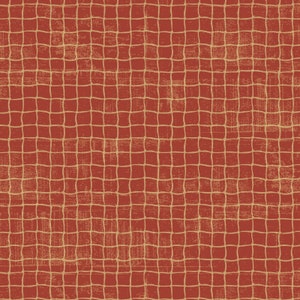 Pickleball Champ Fabric - Net Blender in Rust - P&B Textiles - Pickleball Tennis Net Cotton Quilt Fabric