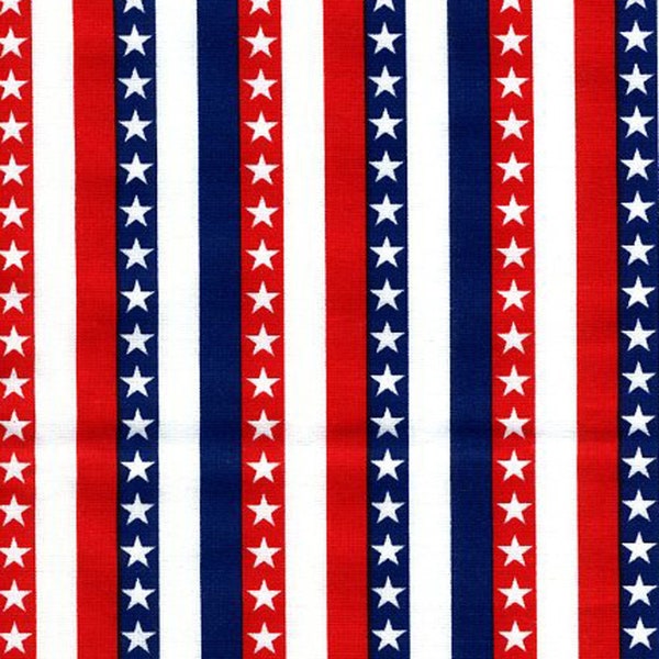 Tissu en coton drapeau patriotique étoiles et rayures - impressions patriotiques galaxie - GALPAT 49688 - par mètre ou demi-mètre
