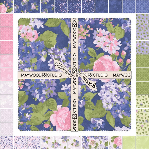 Floral Fabric Layer Cake 10” Quilt Squares 42 Pieces - Cottage Boutique  - Cotton Quilt Fabric by Maywood