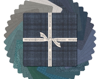 FREE SHIPPING Woolies Flannel Stormy Seas Layer Cake - 10 Inch Squares 42 Pieces Pre-Cut Cotton Fabric by Maywood Studio
