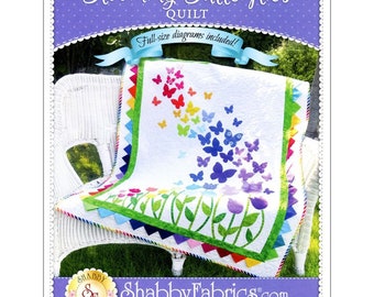 Blooming Butterflies Applique Quilt Pattern by Shabby Fabrics 40.5" x 51.5" finished size