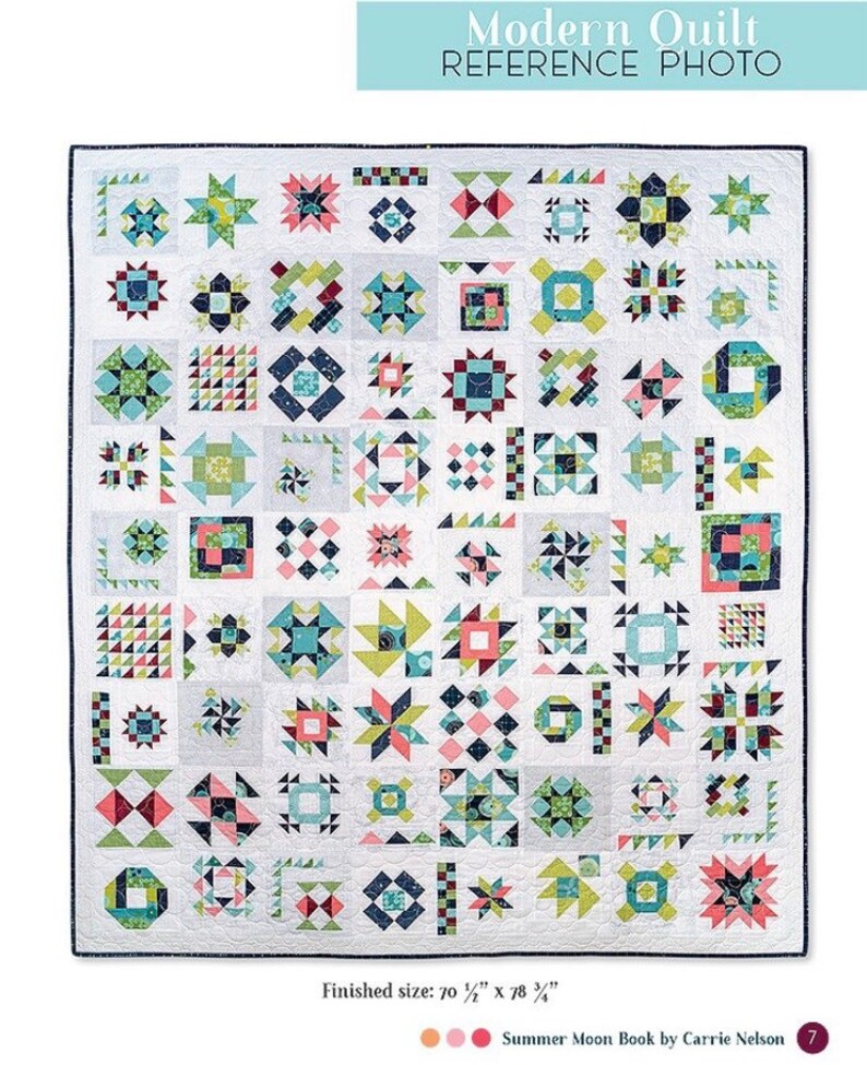 Summer Moon Quilt Pattern Book Block of the Month BOM Etsy