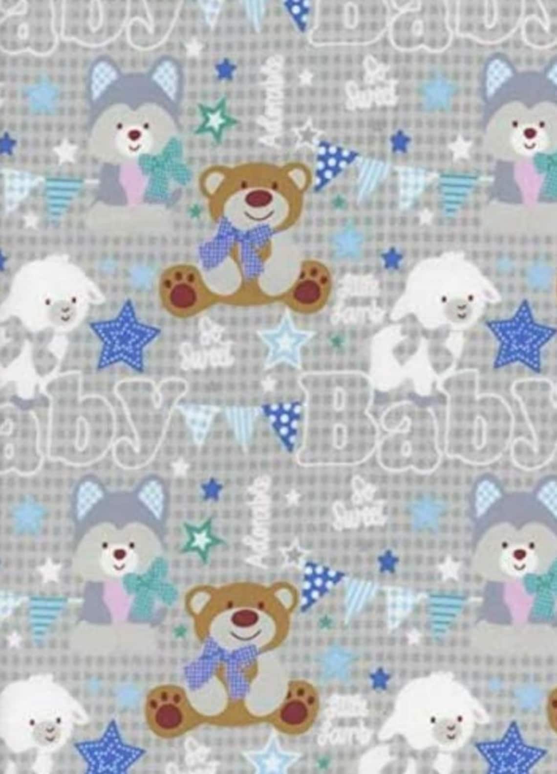 Baby Boy FLANNEL Cotton Fabric by EESCO So Sweet Baby in Etsy