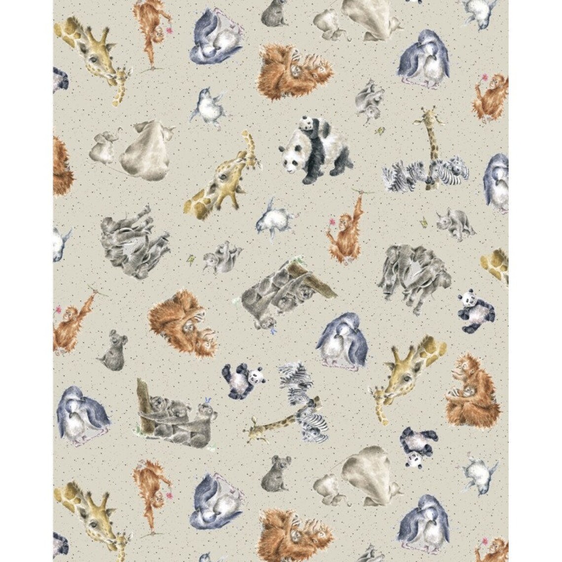 Love Is... Nursery Baby Safari Fabric Zoology Light Grey Taupe Etsy