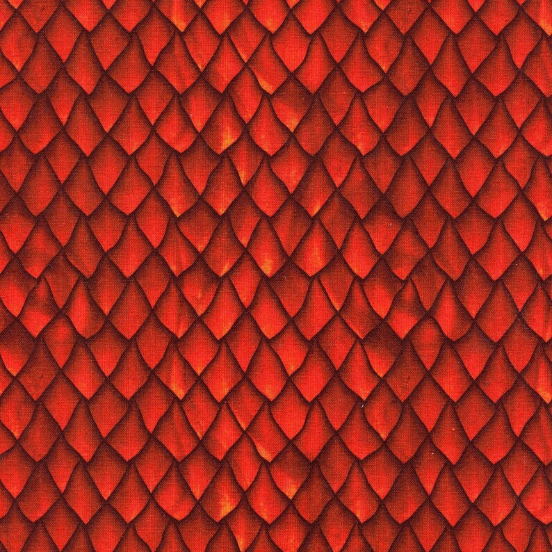 Manufacturer Nashville-Davidson Mall direct delivery Dragon Scale Fabric in Red - In Quilt by Begin Cotton the