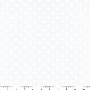 Kimberbell Basics Polka Dots White on White Cotton Fabric by Maywood Studio - MAS8216-WW