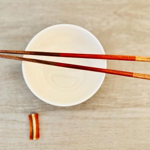 Handmade Chopsticks Mahogany Padauk Walnut Wood Blend, Exotic Rare Wood, Elegant Gift for Sushi Lovers, Elegant Utensils for Sushi, TriColor