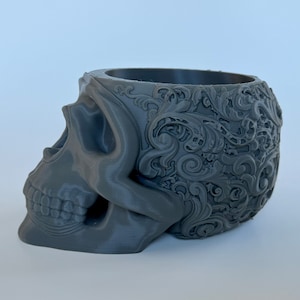 3D Printed Skull Bowl | Planter | Gothic | Halloween Decor