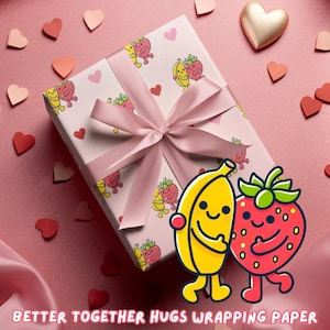 Carta da regalo - Abbraccio di banana e fragola (3 fogli)